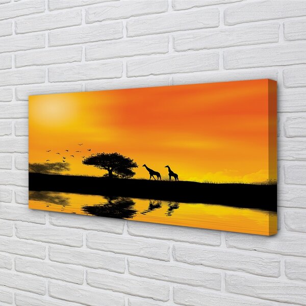 Obraz canvas Žirafy tree west lake 100x50 cm