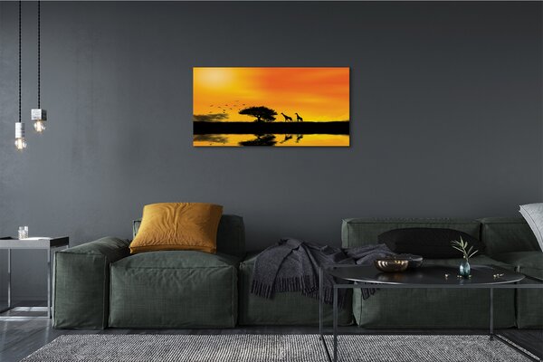 Obraz canvas Žirafy tree west lake 100x50 cm