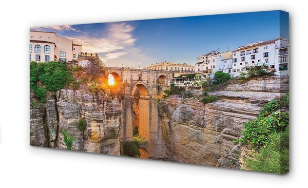 Obraz na plátne Španielsko Bridge sunset 100x50 cm