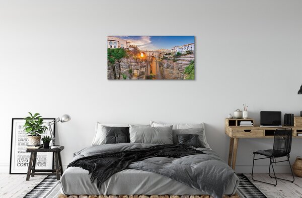 Obraz na plátne Španielsko Bridge sunset 100x50 cm