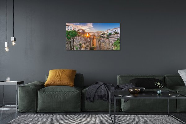 Obraz na plátne Španielsko Bridge sunset 100x50 cm