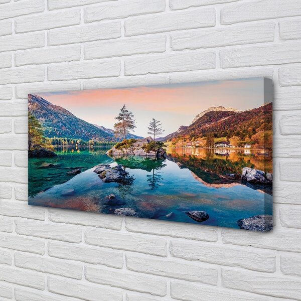 Obraz na plátne Nemecko Alpy jeseň Horské jazero 100x50 cm
