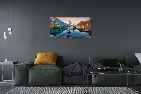 Obraz na plátne Nemecko Alpy jeseň Horské jazero 100x50 cm