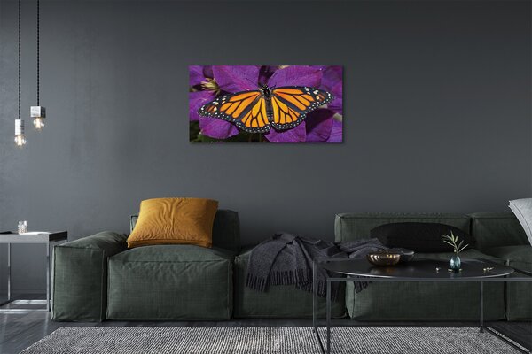 Obraz na plátne Farebný motýľ kvety 100x50 cm
