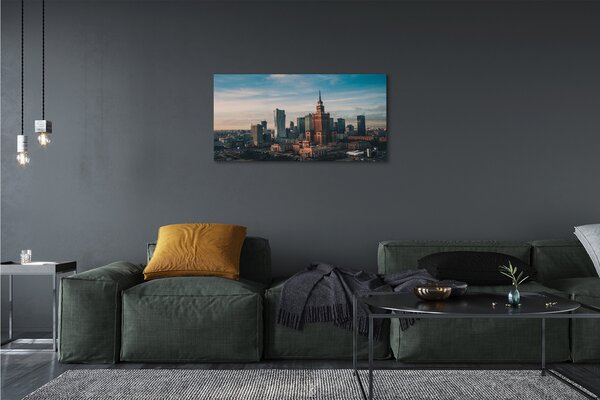 Obraz na plátne Varšava panorama mrakodrapov svitania 100x50 cm