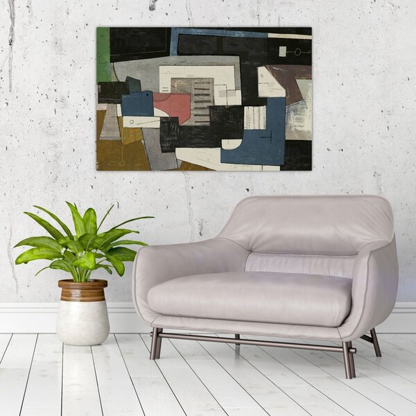 Obraz - Abstrakcia, kubizmus (90x60 cm)