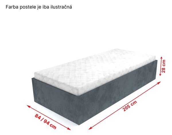Váľanda Adéla šedá 200x90 cm s úložným priestorom