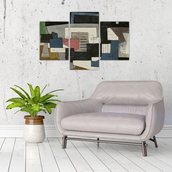 Obraz - Abstrakcia, kubizmus (90x60 cm)