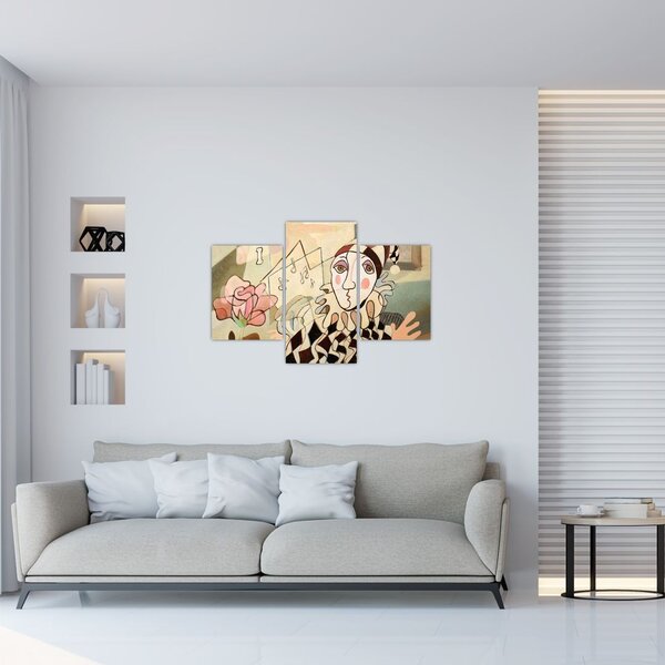 Obraz - Kubizmus - harlequin and rose (90x60 cm)