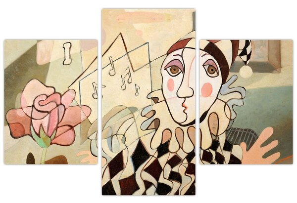 Obraz - Kubizmus - harlequin and rose (90x60 cm)