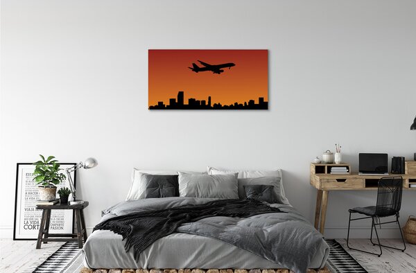 Obraz canvas Lietadlo a slnko oblohu 100x50 cm