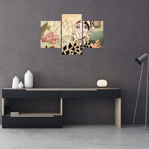 Obraz - Kubizmus - harlequin and rose (90x60 cm)