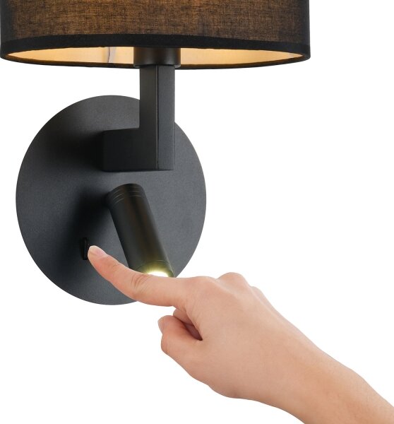 Brilagi - LED nástenné svietidlo DAYA 1xE14/40W/230V + LED/3W čierne