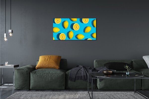 Obraz canvas Citróny na modrom pozadí 100x50 cm