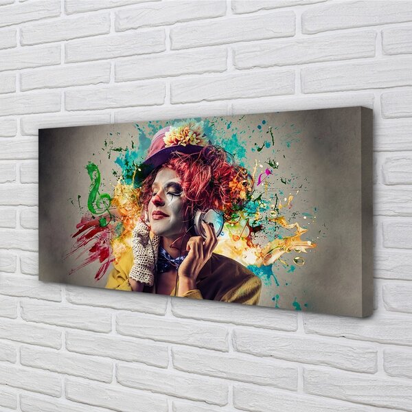 Obraz canvas Klaun farba poznámky 100x50 cm