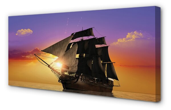 Obraz canvas Farebné neba ship sea 100x50 cm