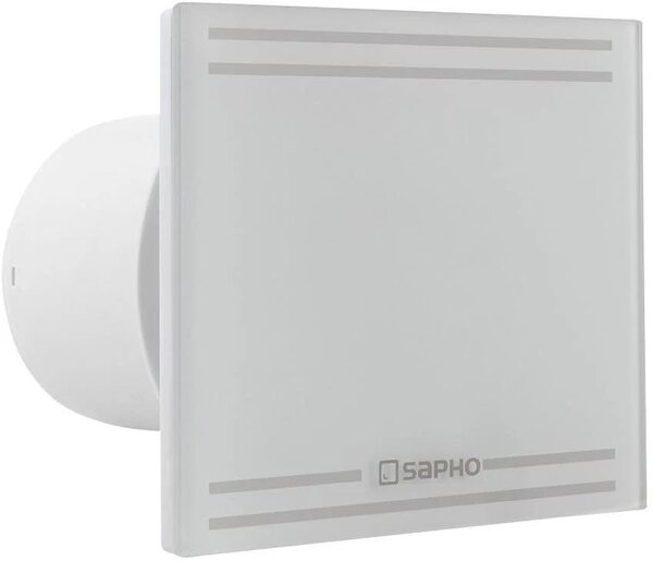 Sapho Glass, kúpeľňový ventilátor axiálny s časovačom, potrubie 100 mm, GS102