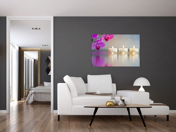 Obraz sviečok na vode (90x60 cm)