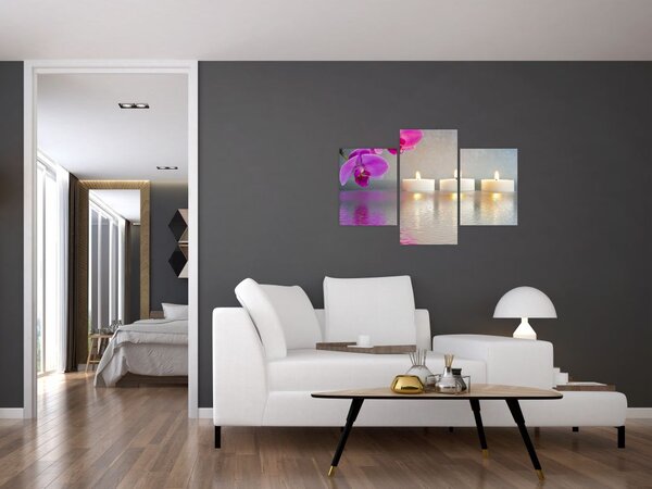 Obraz sviečok na vode (90x60 cm)