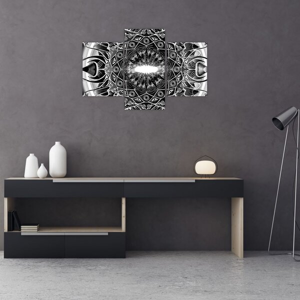 Obraz čiernobielych ornamentov (90x60 cm)