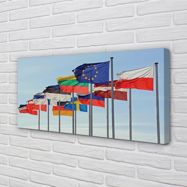 Obraz canvas veľa vlajok 100x50 cm