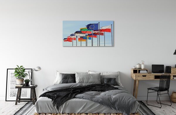 Obraz canvas veľa vlajok 100x50 cm