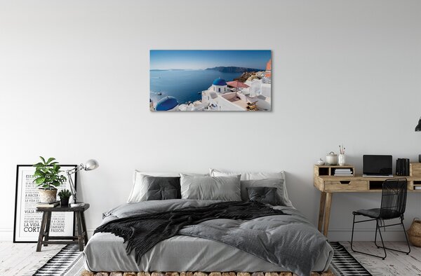 Obraz na plátne Grécko sea panorama budov 100x50 cm