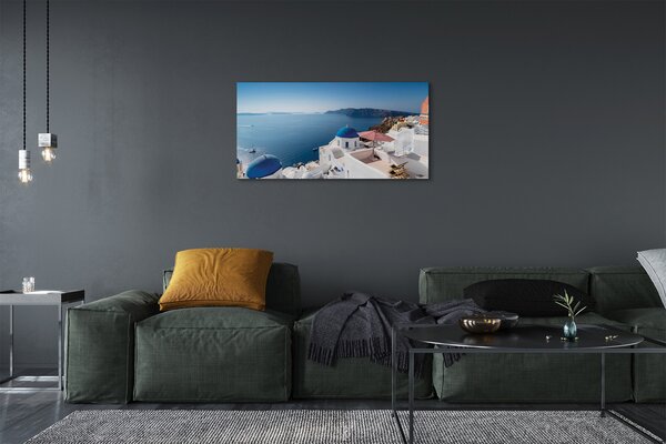Obraz na plátne Grécko sea panorama budov 100x50 cm