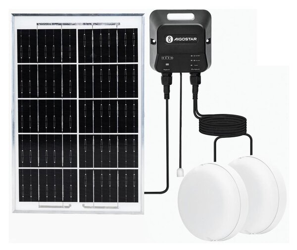 Aigostar - LED solárne svietidlo 2xLED/35W/12V 6000mAh 6500K pr.16,8cm