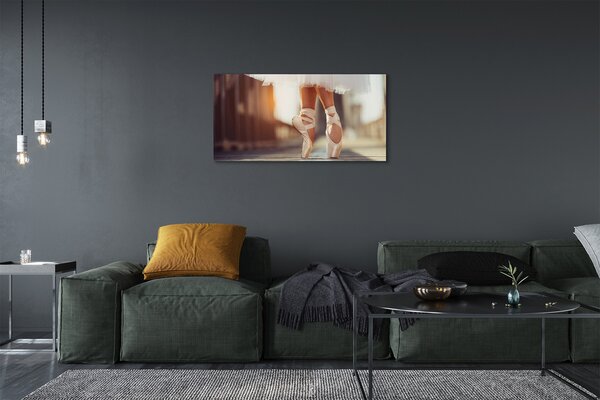 Obraz canvas Biele baletné topánky ženské nohy 100x50 cm
