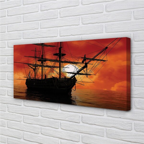 Obraz canvas Loď more neba mraky slnko 100x50 cm