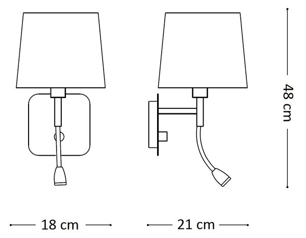 Ideal Lux 158242 LED nástenné svietidlo so smerovou lampičkou Nordik 1x40W | E14 - čierne