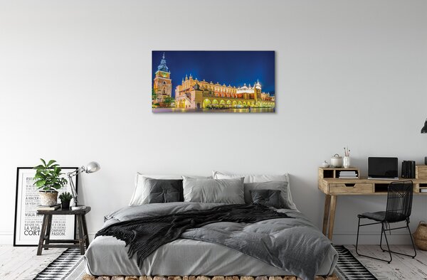 Obraz na plátne Sukiennice noc 100x50 cm