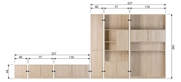 Modulárny TV stolík v dekore duba v prírodnej farbe 77x44 cm Modulair – vtwonen