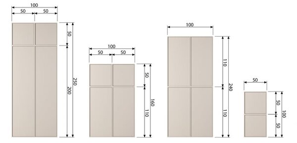 Krémová modulárna skriňa z borovicového dreva 50x50 cm Daily – vtwonen