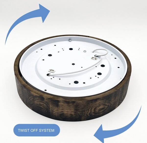 Stropné svietidlo OAK SMOKY 2xE27/15W/230V, pr. 37,5 cm, dub/tmavohnedá