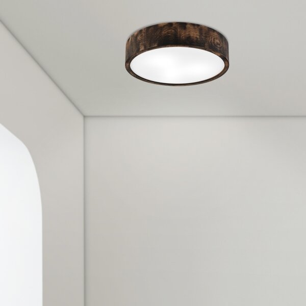 Stropné kúpeľňové svietidlo OAK SMOKY 3xE27/15W/230V IP54, 37,5 cm, dub/hnedá