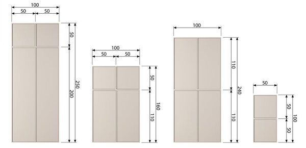 Krémová modulárna skriňa z borovicového dreva 100x50 cm Daily – vtwonen