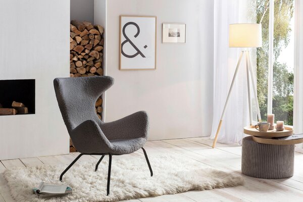 PRÍRUČNÝ STOLÍK, svetlosivá, textil, 50/45 cm Livetastic - Online Only obývacie izby, Online Only