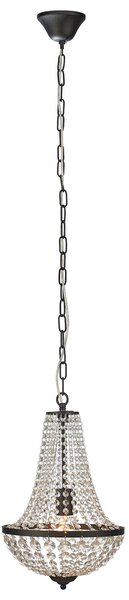 Markslöjd Visiaci luster Gränsö, čierna, IP20, Ø 30 cm, Jasné / priehľadné, Obývacia izba / jedáleň, Krištáľ, Luster