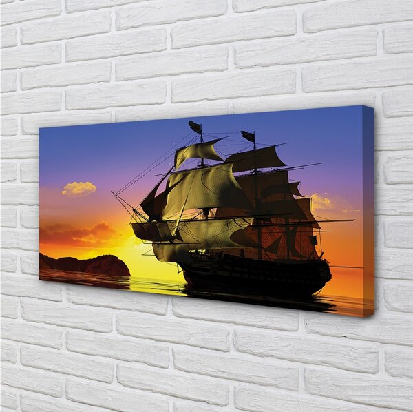 Obraz canvas Sky ship sea 100x50 cm