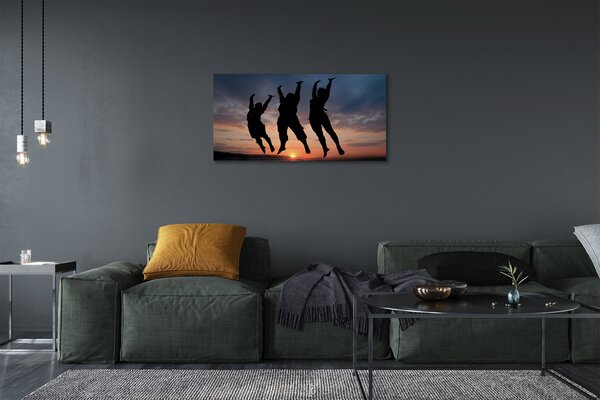 Obraz canvas Ľudia mraky západ 100x50 cm