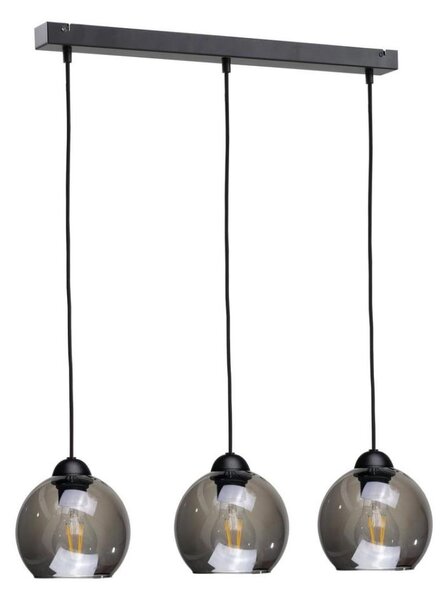 Luster na lanku UNO 3xE27/60W/230V čierna/dymová