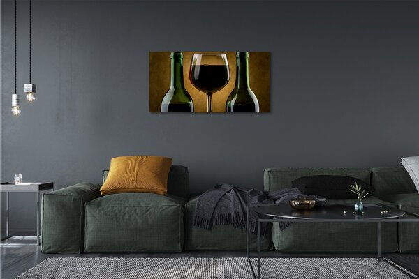 Obraz canvas 2 fľaše poháre na víno 100x50 cm