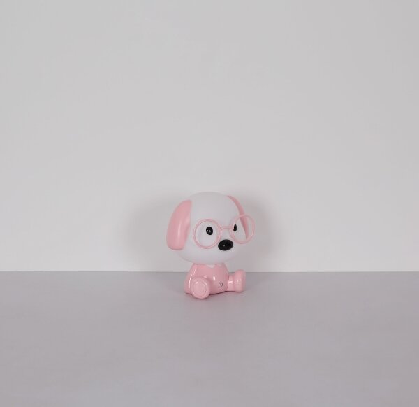 Globo 21761P - LED stmievateľná detská nočná lampa PUPPY 1W/5V 500 mAh ružová