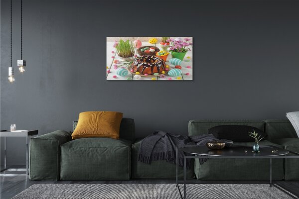 Obraz na plátne Vajíčko torta kvety 100x50 cm