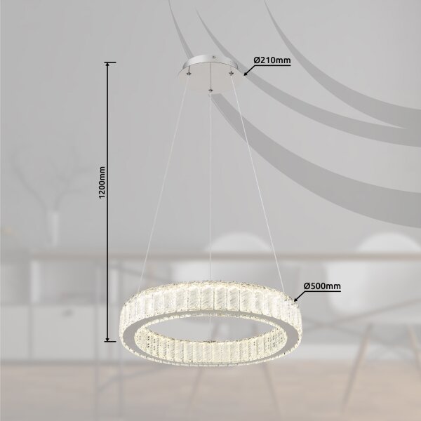 Globo 67162-50 - LED stmievateľný luster na lanku MUCKY LED/50W/230V pr. 50 cm +