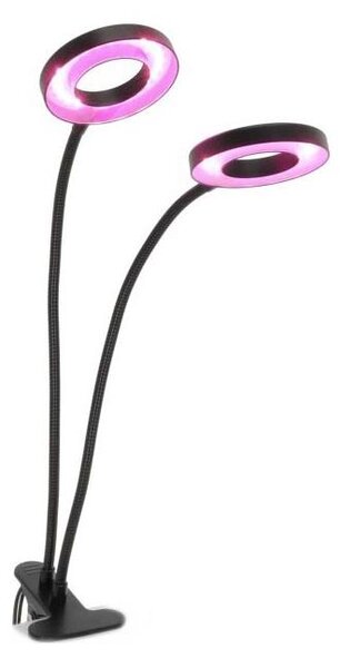 LED stolná lampa s klipom pre pestovanie VITARO 2xLED/4W/230V čierna