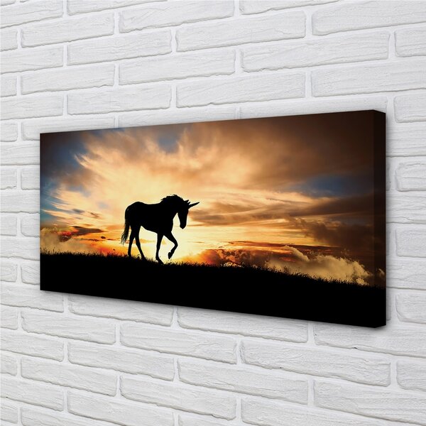 Obraz na plátne Unicorn sunset 100x50 cm