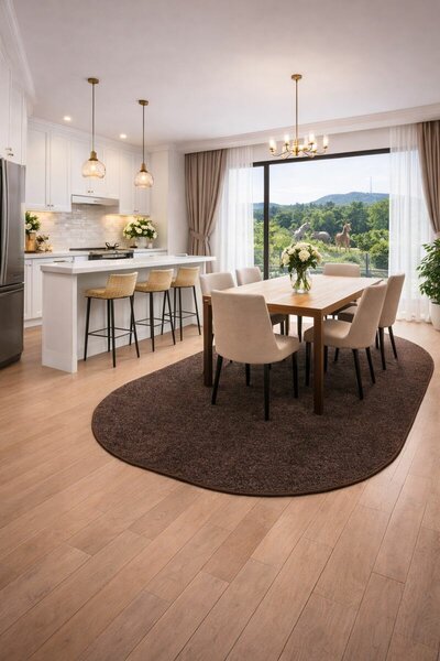 Vopi , Kusový koberec Eton hnedý ovál, 57x120, hnedá, chodba / predsieň